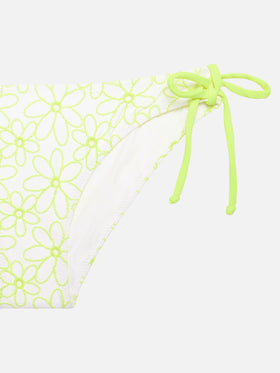 Bikini da bambina con ricamo margherite