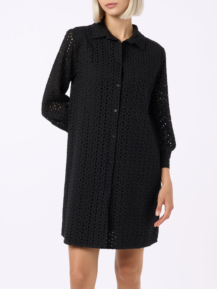 Woman black Sangallo shirt mini dress - MC2 Saint Barth
