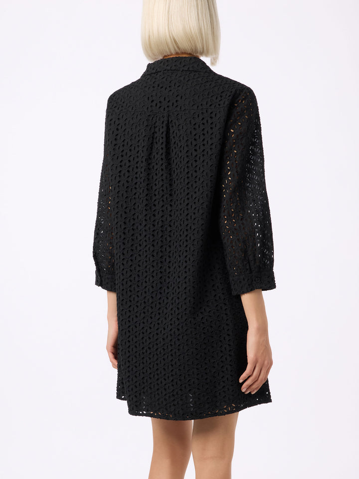 Woman black Sangallo shirt mini dress - MC2 Saint Barth