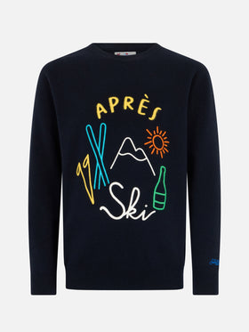 Man blue sweater Heron with Apres ski embroidery - MC2 Saint Barth