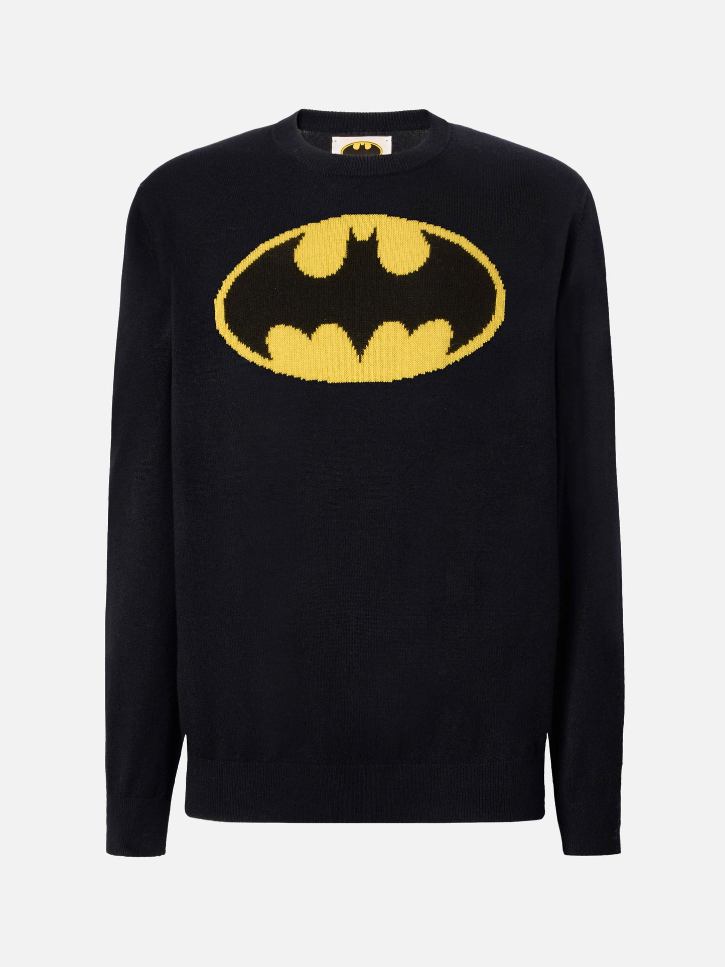 Schwarzer Heron-Pullover mit Rundhalsausschnitt und Batman-Jacquardmuster | BATMAN SPECIAL EDITION