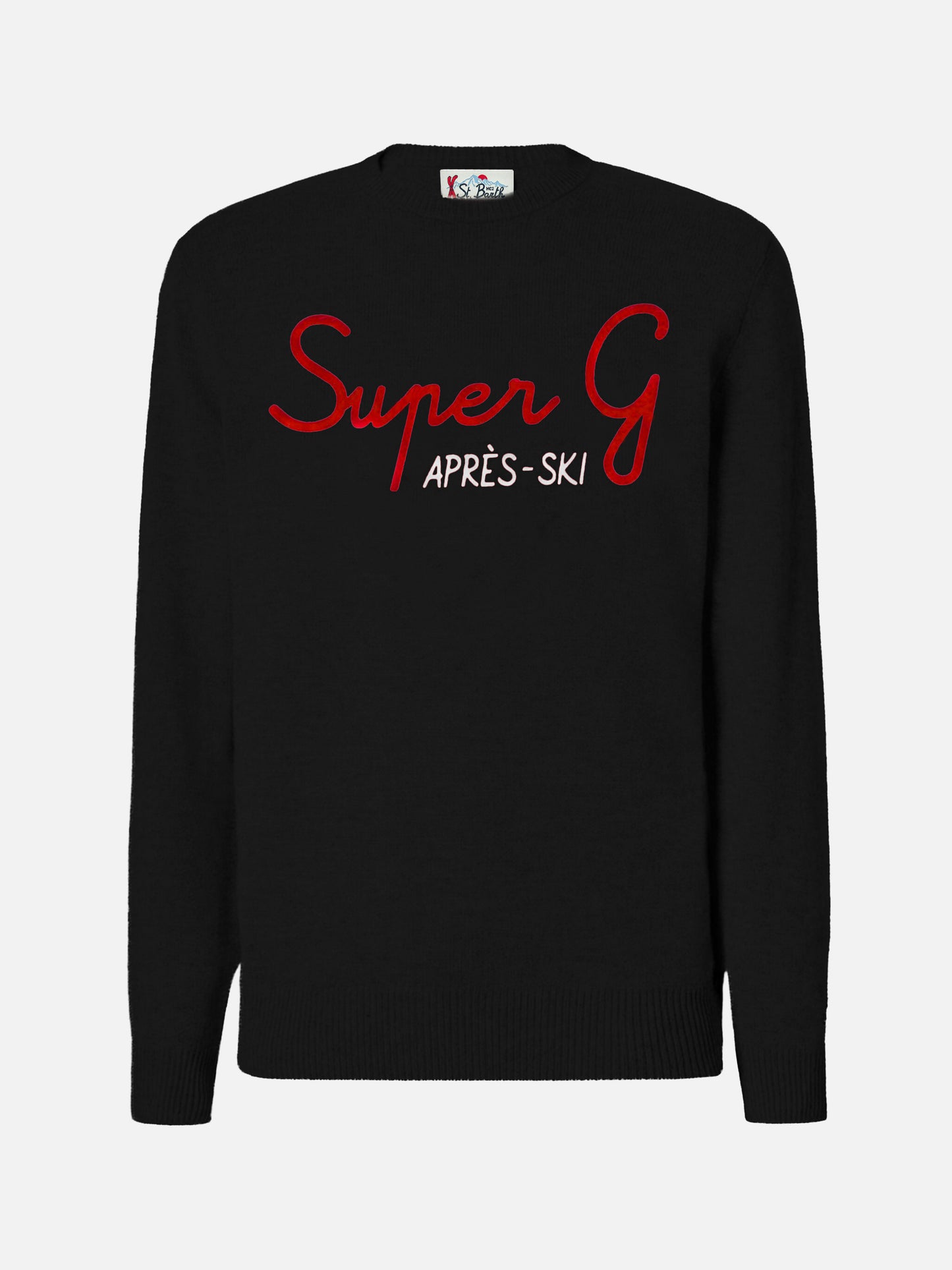 Black crewneck Heron with Super G embroidery | SUPER G SPECIAL EDITION