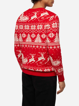 Fairs isle sweater Heron with Jingle Balls jacquard - MC2 Saint Barth