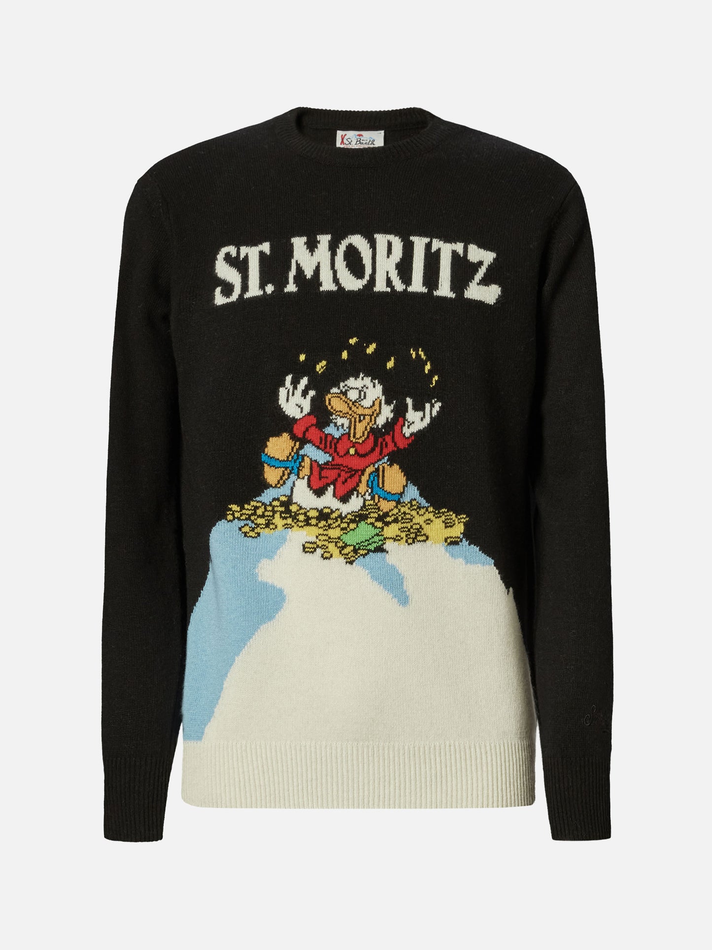 Heron sweater in black with Uncle Scrooge St. Moritz jacquard