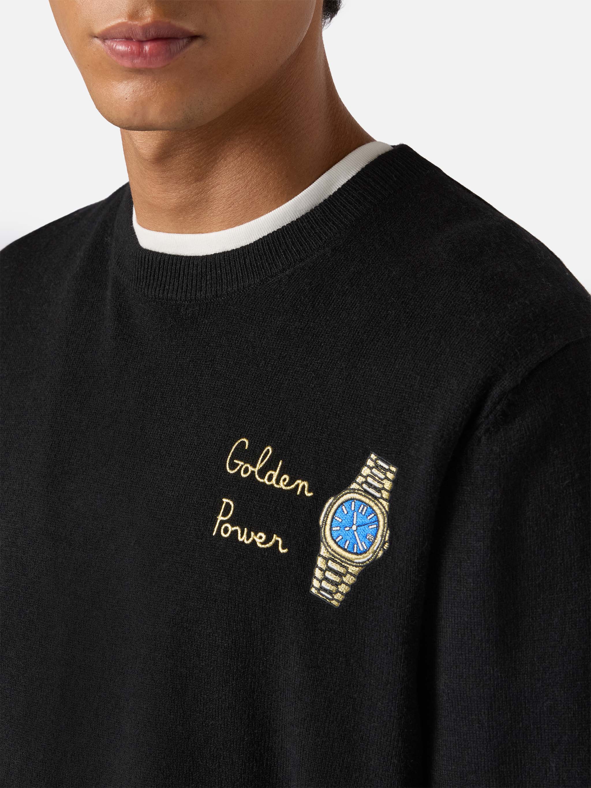 Crewneck sweater Heron Light with Golden Power embroidery – MC2