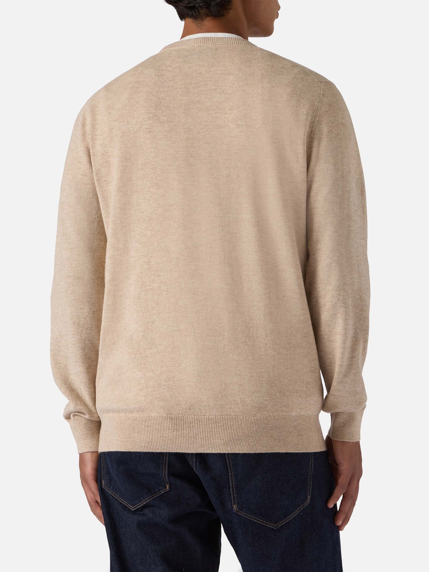 Crewneck sweater Heron Light with Va tutto al contrario embroidery