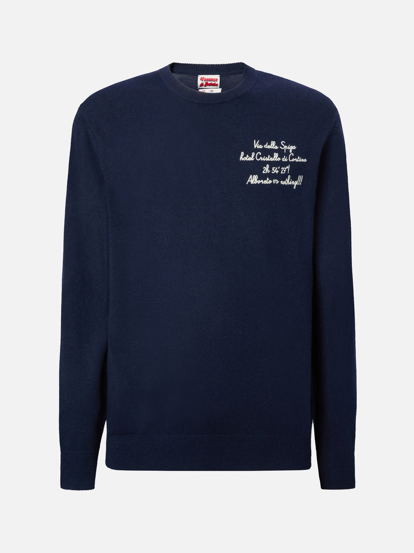 Maglione a girocollo Heron Light con ricamo Via della Spiga… Alboreto is nothing! | VACANZE DI NATALE SPECIAL EDITION
