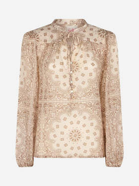 Woman silk voile blouse Harper with bandanna print - MC2 Saint Barth
