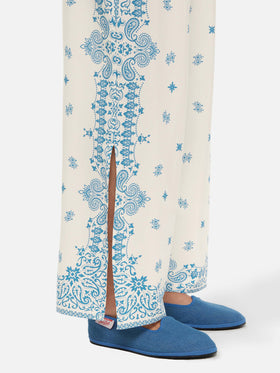 Ikaria wide-leg pants with bandanna placed print - MC2 Saint Barth