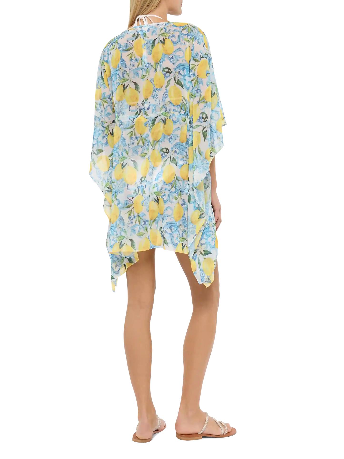 Iria cotton silk kaftan with majolica print - MC2 Saint Barth