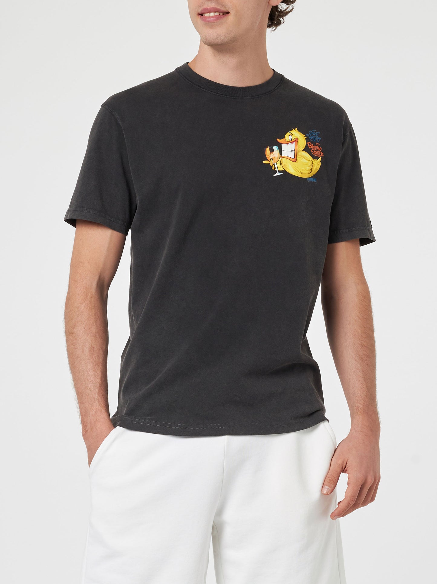 Man vintage cotton t-shirt Jack with Ducky Cryptopuppets print | CRYPTOPUPPETS SPECIAL EDITION - MC2 Saint Barth