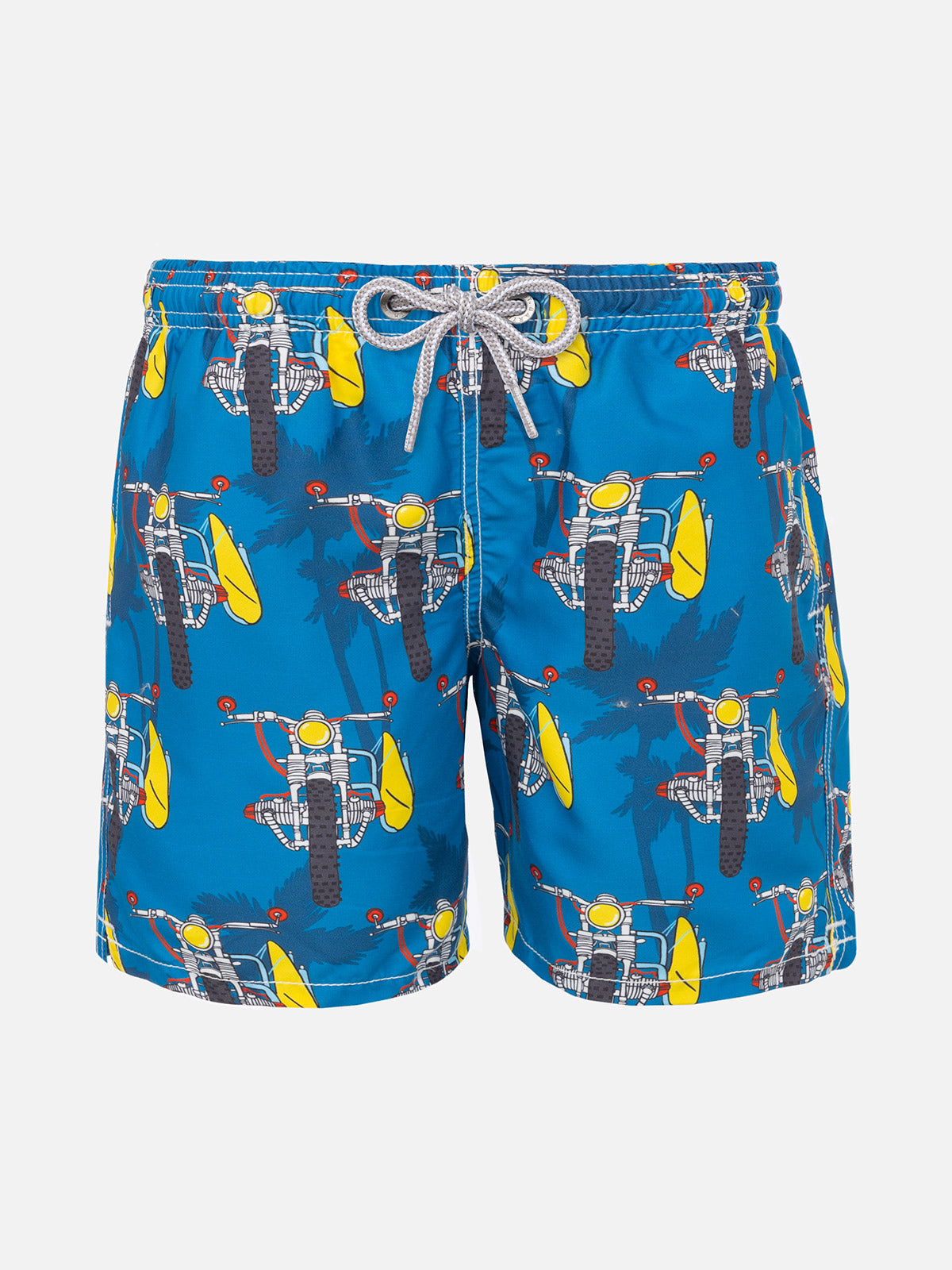 Motorbicycle print boy swim shorts - MC2 Saint Barth