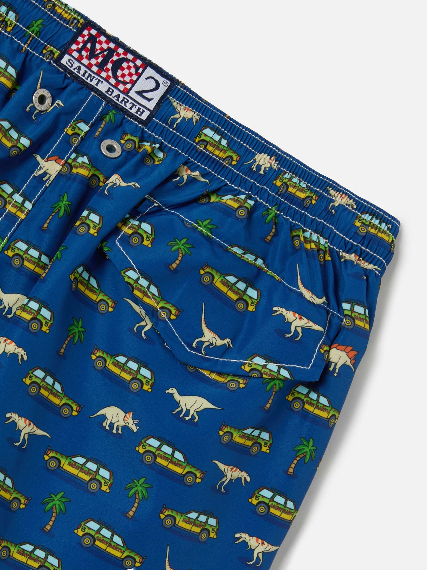 Jean Lighting swim shorts with Dinosaurs and Cars all-over print