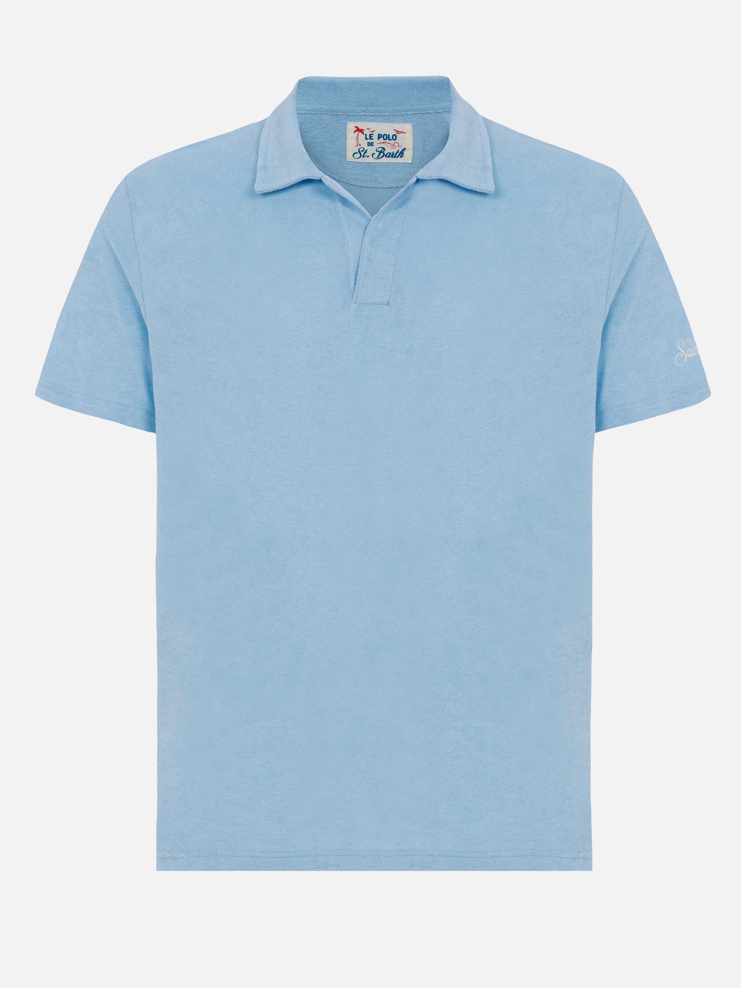 Jeremy light blue terry buttonless polo shirt - MC2 Saint Barth
