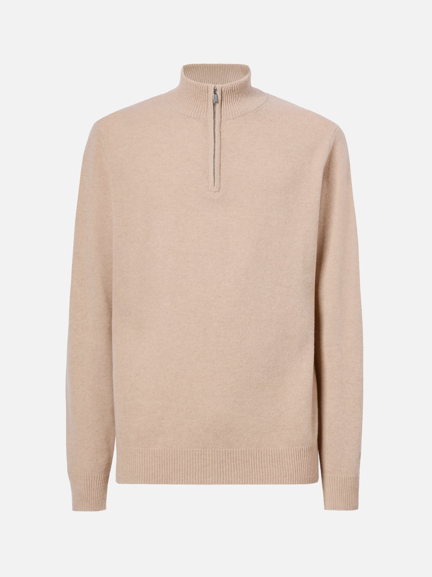Jermyn half-zip sweater in 100% lambswool beige