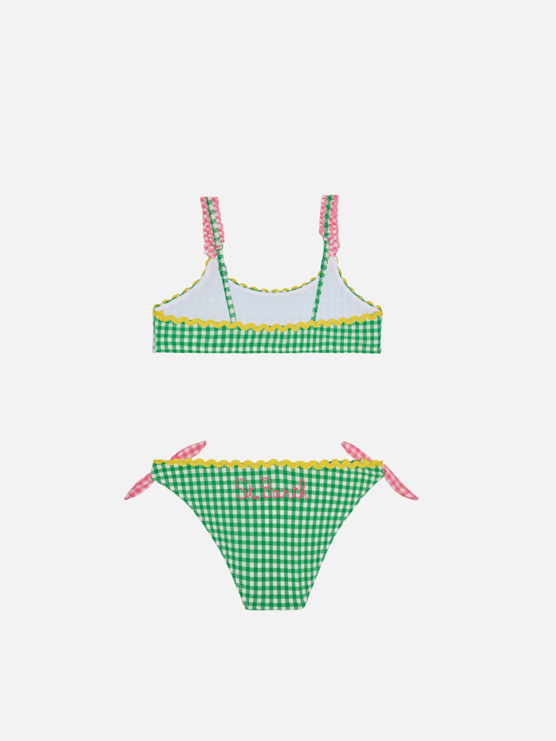 Girl top bikini with gingham print - MC2 Saint Barth