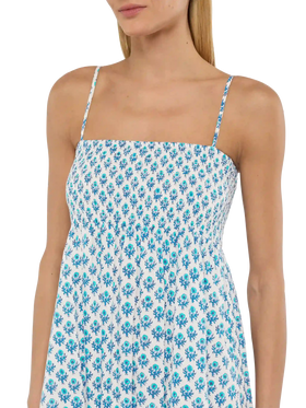 Jemma cotton dress with smocked embroidered bodice - MC2 Saint Barth