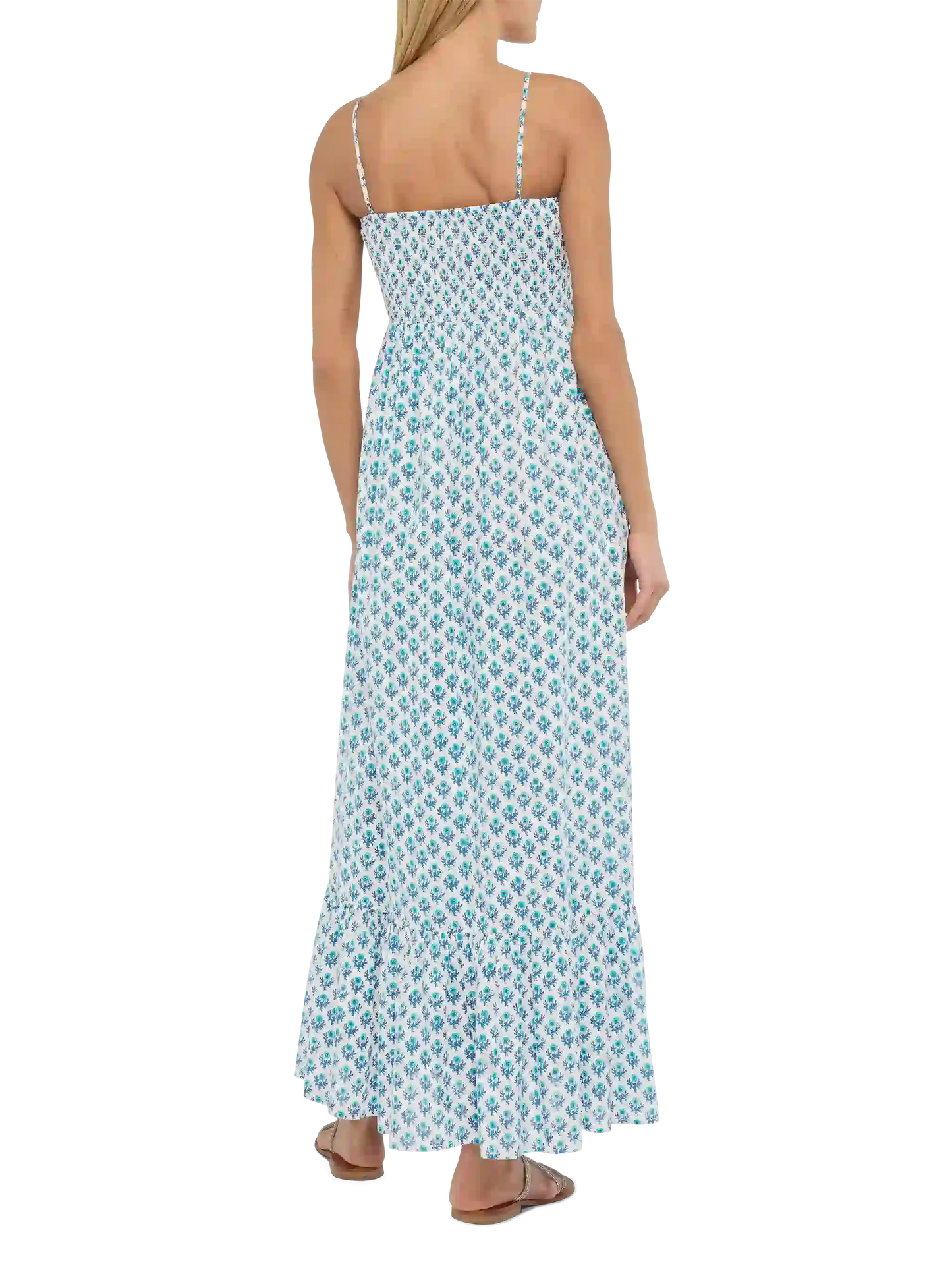 Jemma cotton dress with smocked embroidered bodice - MC2 Saint Barth