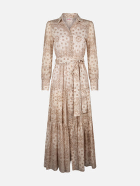 Woman beige bandanna cotton dress Jensen - MC2 Saint Barth
