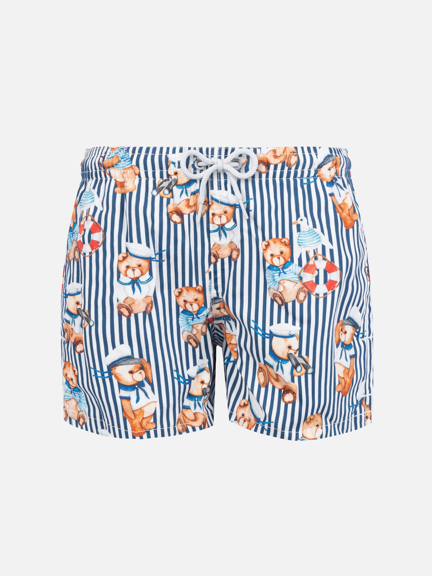 Boy cotton swim shorts with sailor bear print - MC2 Saint Barth