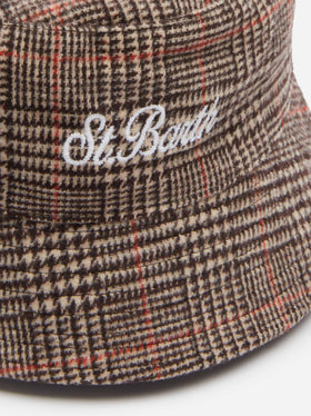 Man bucket hat with Prince of Wales print - MC2 Saint Barth