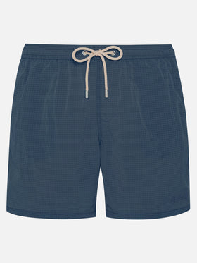 Mid-length swim shorts Katch in navy blue ripstop fabric