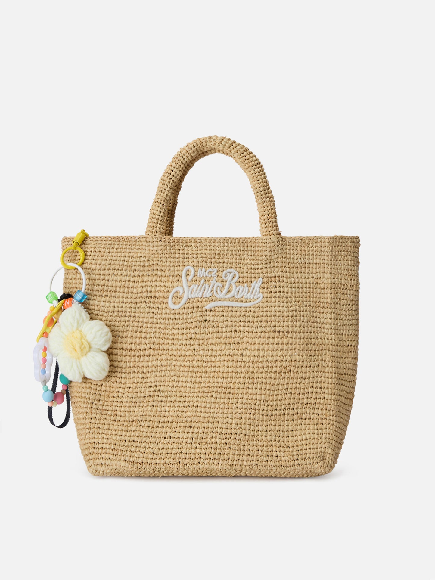 Funny bag Charm with crochet padded daisy