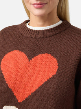 Kyla wool sweater in brown with Spritz jacquard