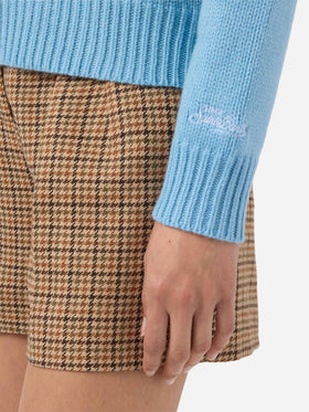 Maglione Kyla in lana azzurro con jacquard Snow