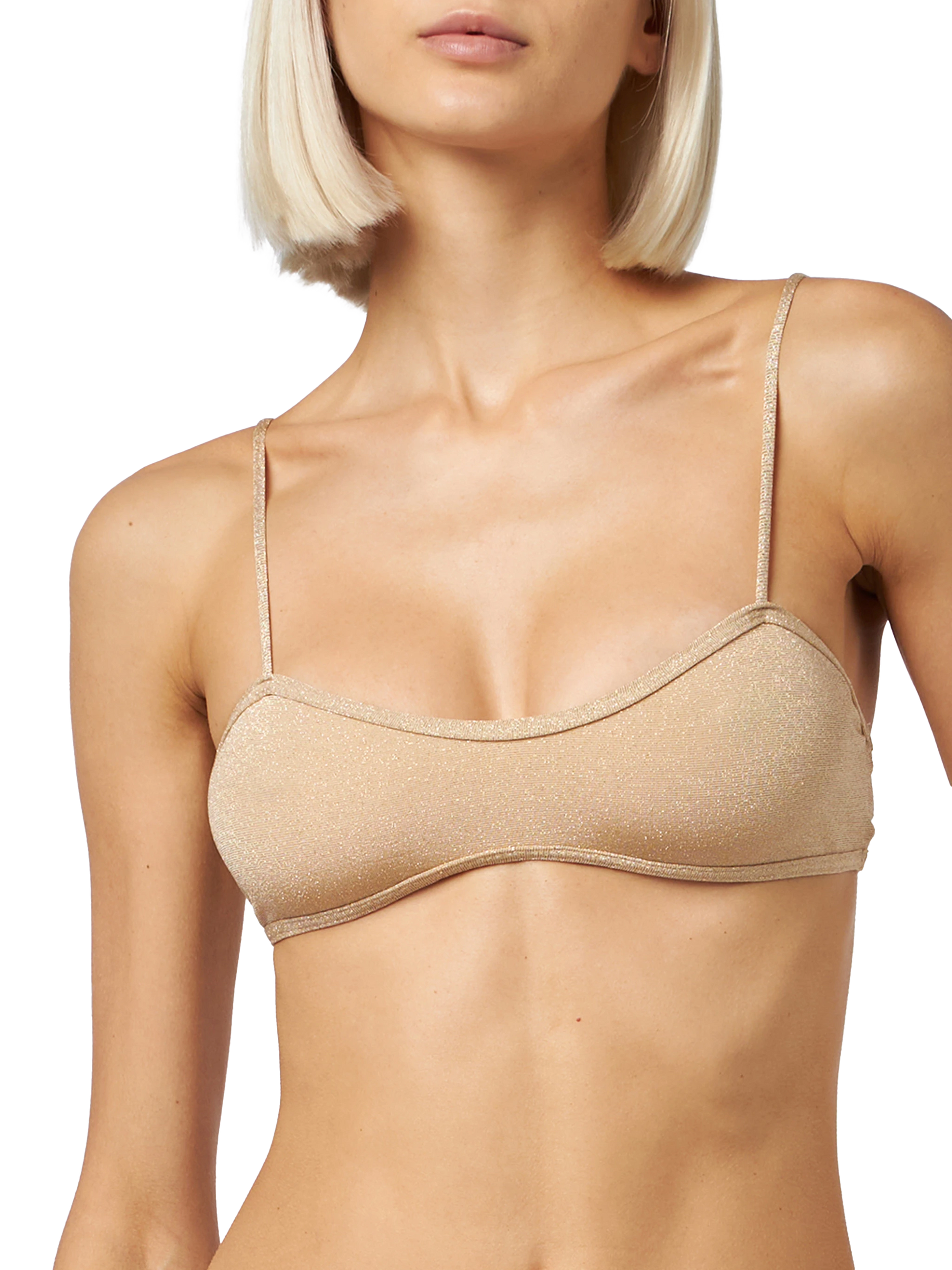 Woman lurex scooped bralette top swimsuit Laryn - MC2 Saint Barth