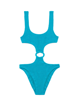 Laurel crinkle teal cut-out one-piece swimsuit - MC2 Saint Barth
