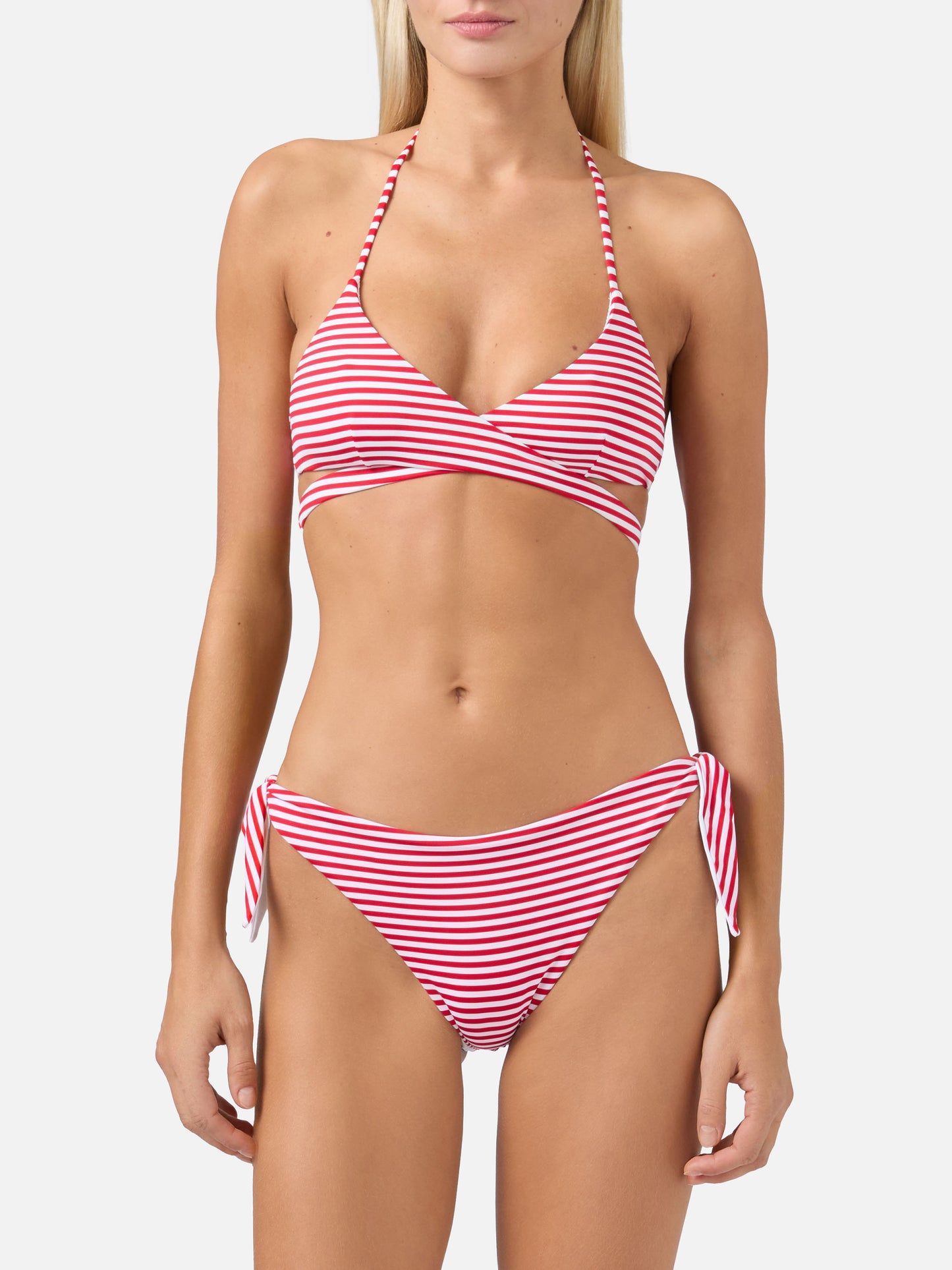 Wrap triangle bikini Layne Yali with striped print