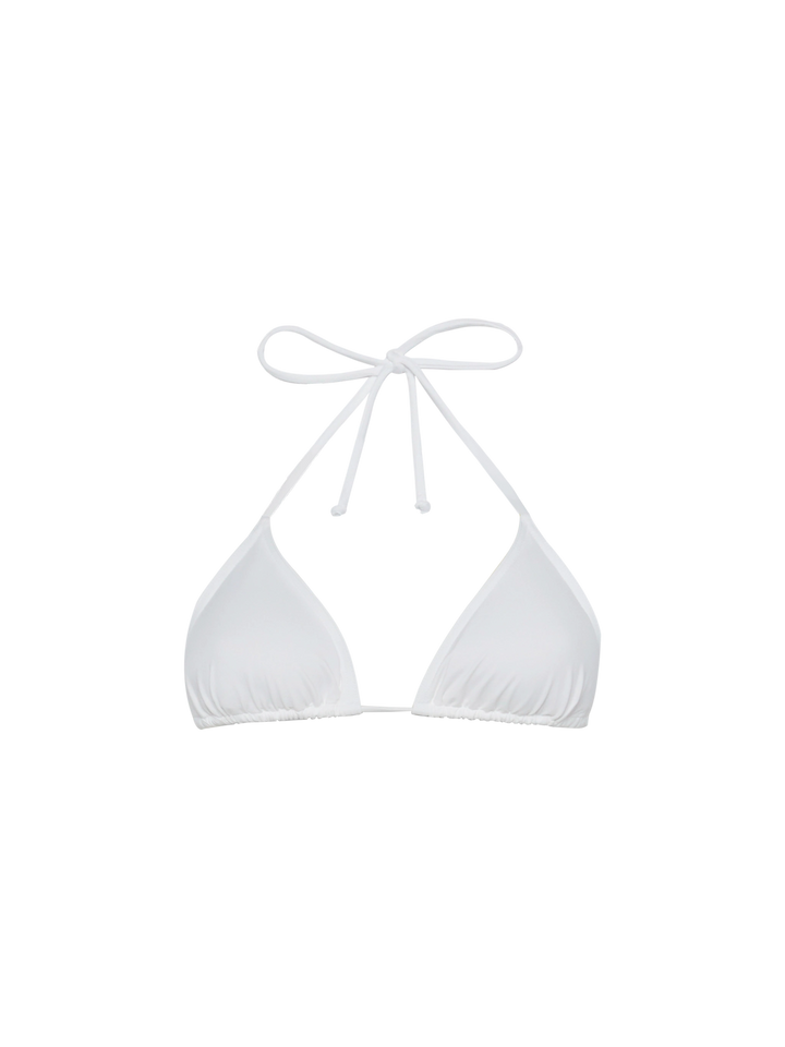 Leah top bikini triangolo bianco