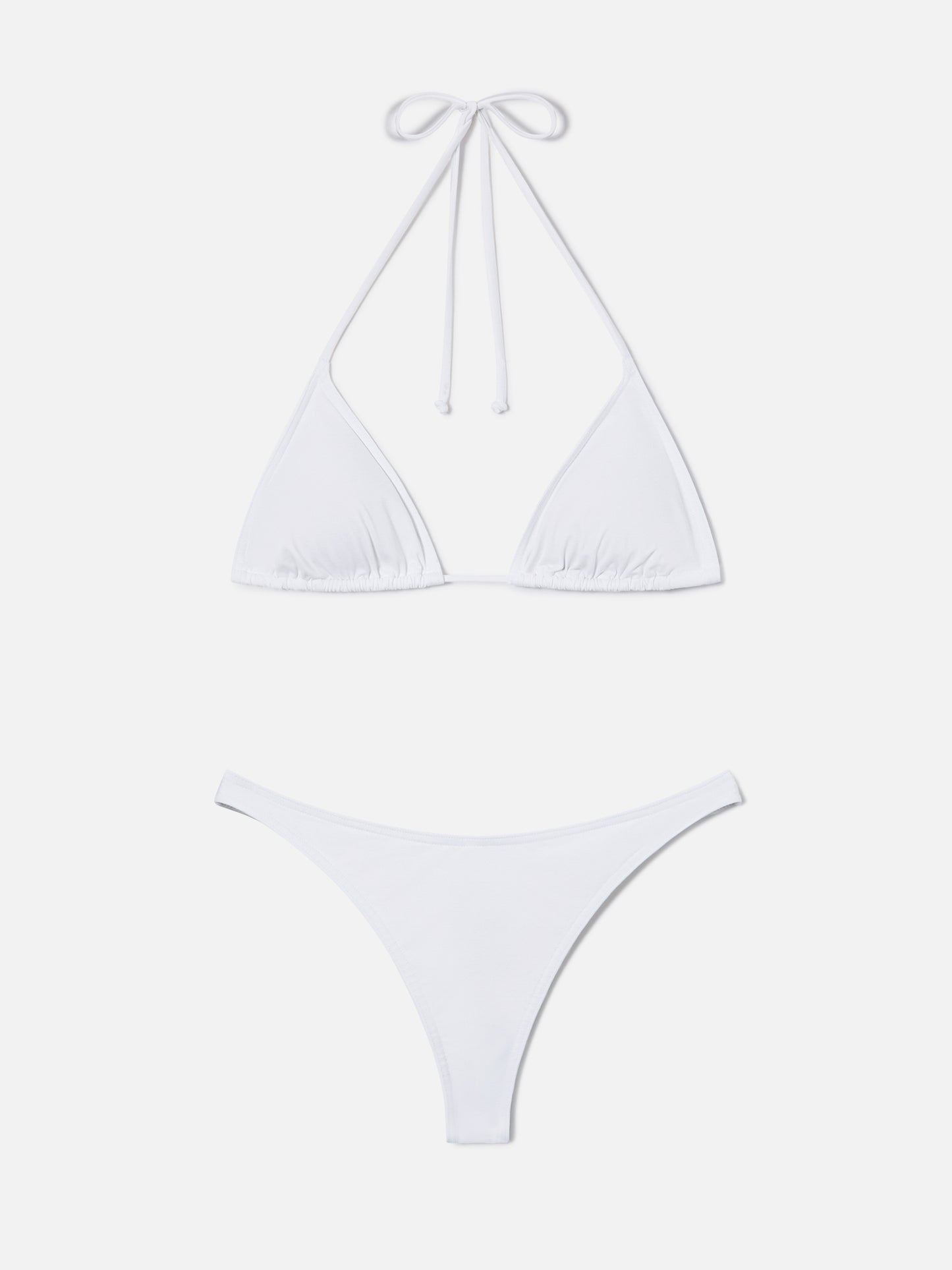 Leah Naomi white triangle bikini with ties