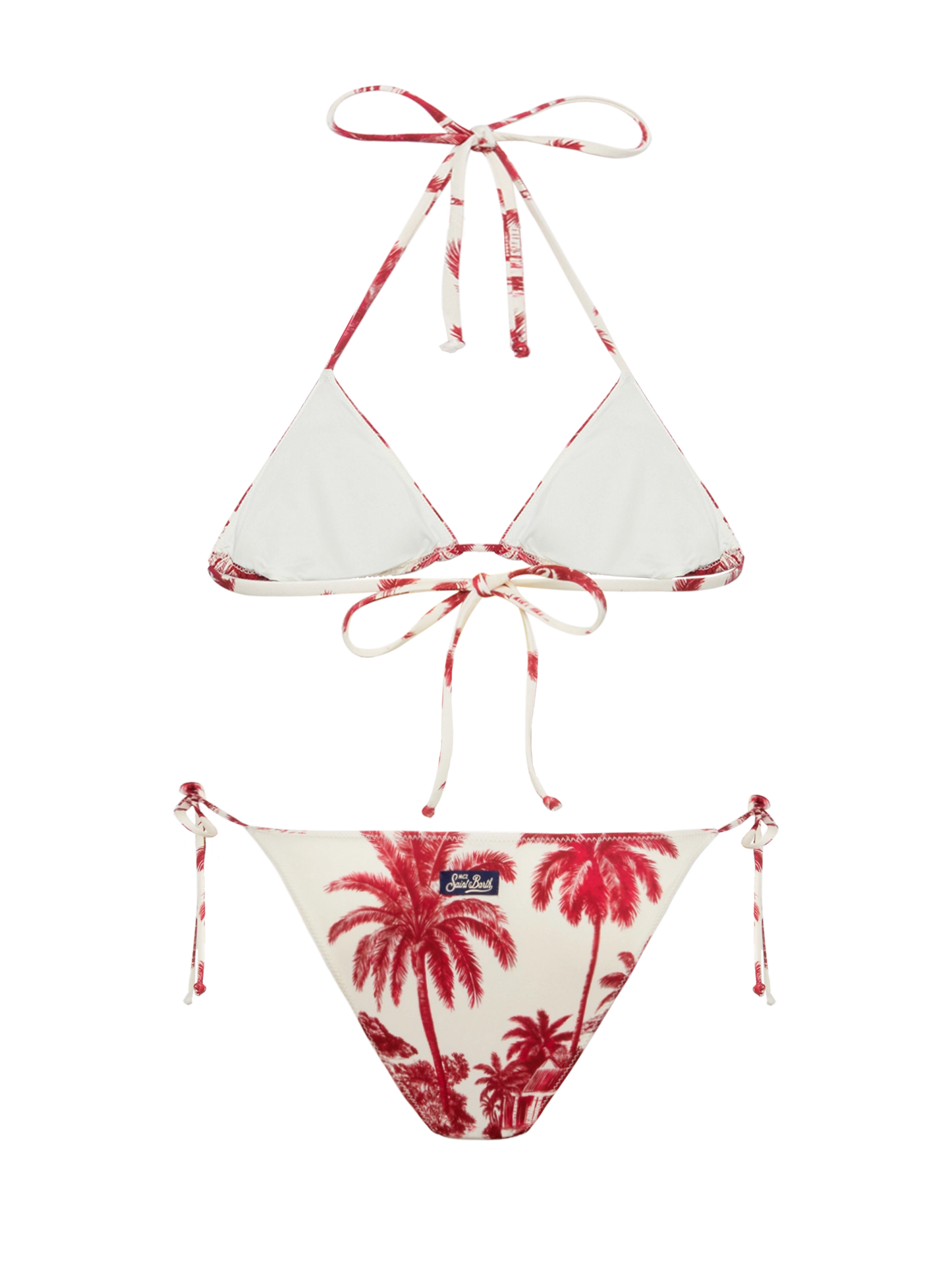 Classic triangle bikini Leah Virgo with toile de jouy print | AI BY RICKDICK SPECIAL EDITION - MC2 Saint Barth