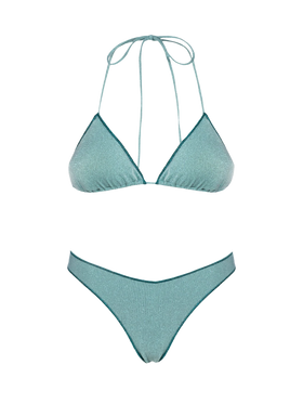 Woman water green lurex triangle bikini Leah Naomi - MC2 Saint Barth