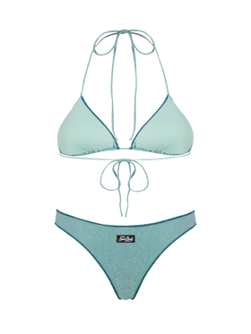 Woman water green lurex triangle bikini Leah Naomi - MC2 Saint Barth