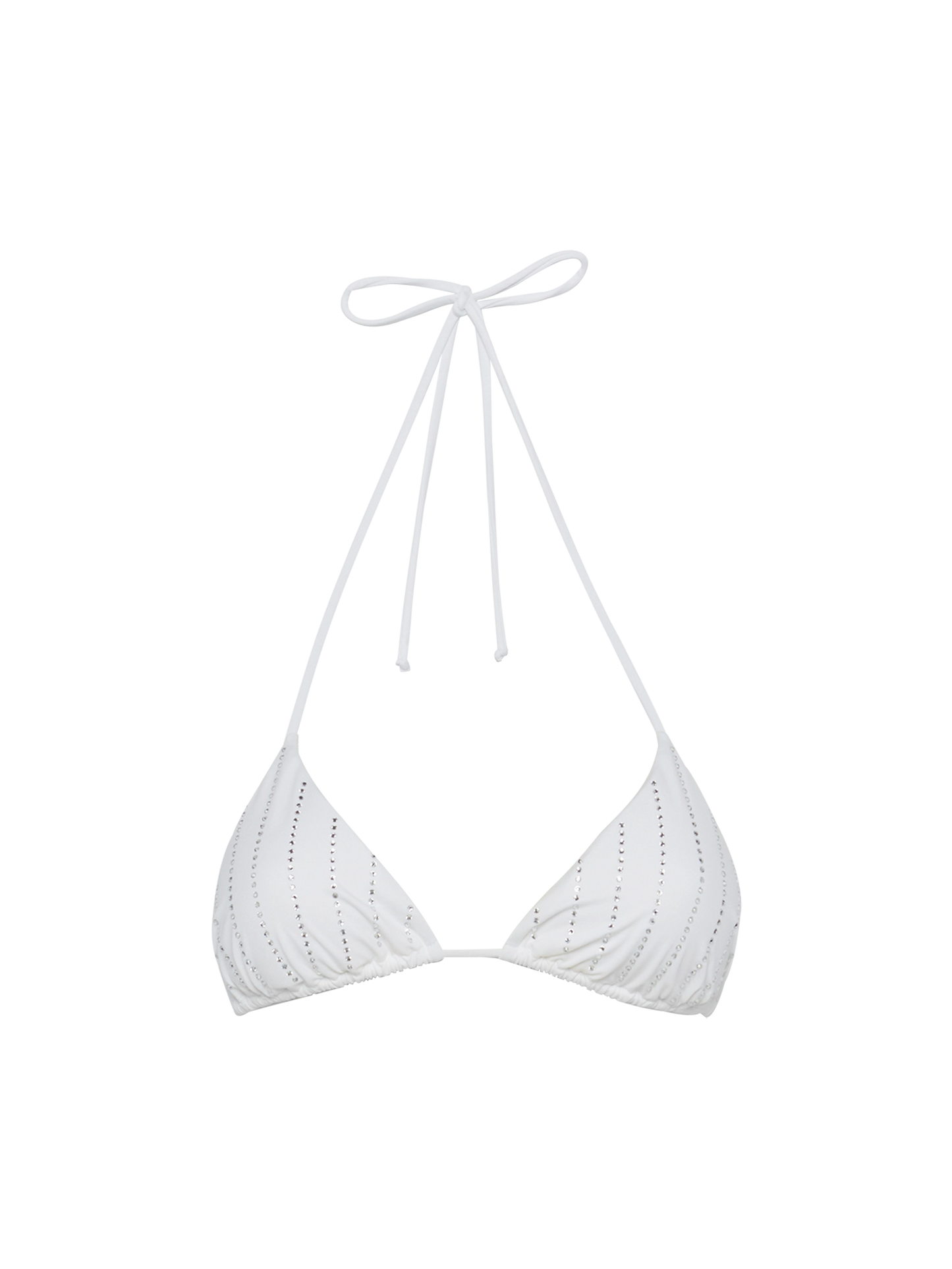 Leah top bikini triangolo con strass a righe