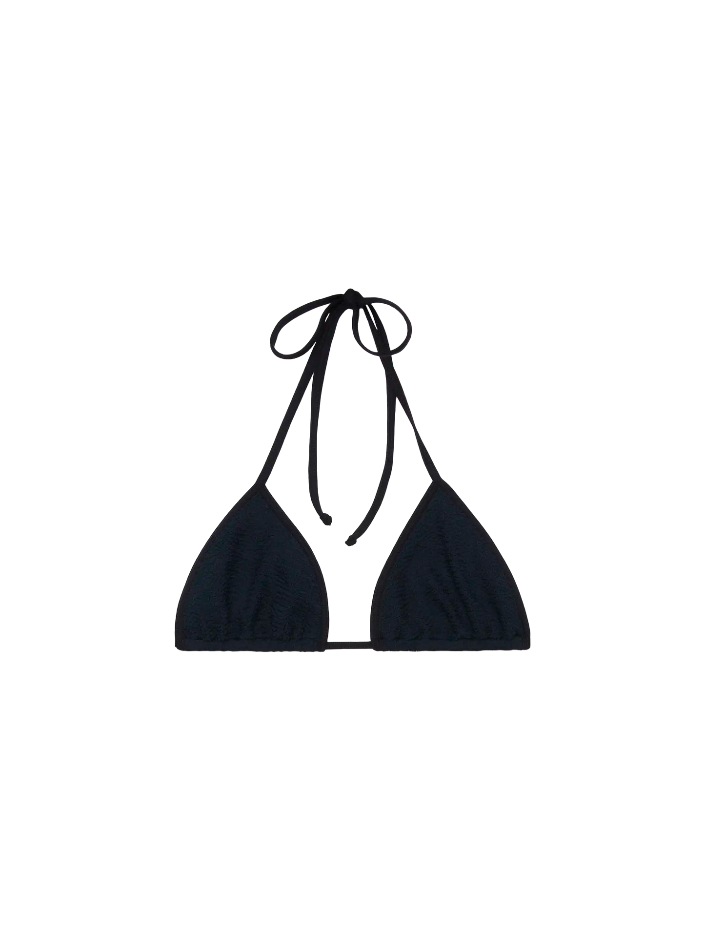 Leah top triangolo in crinkle color nero
