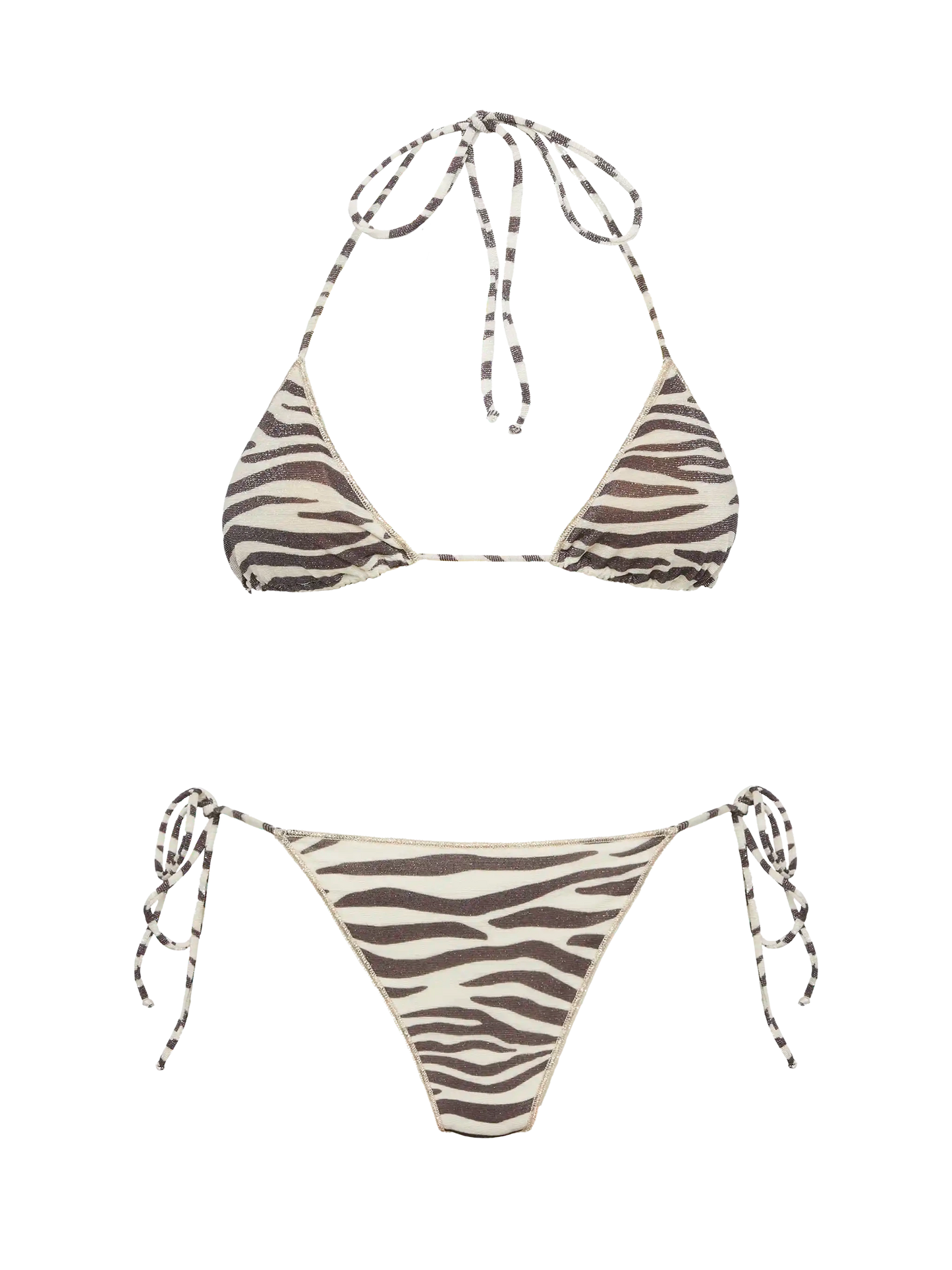 Lurex klassischer Triangel-Bikini Leah Marielle mit Zebra-Print