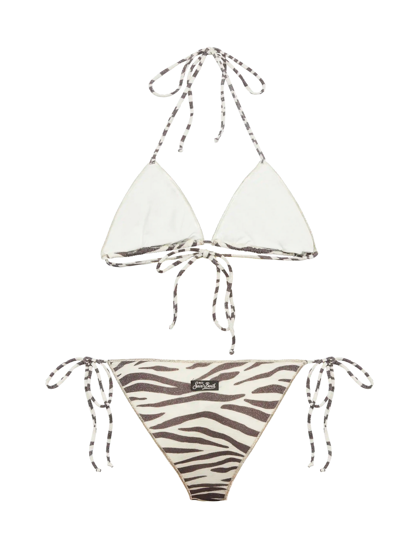 Lurex klassischer Triangel-Bikini Leah Marielle mit Zebra-Print