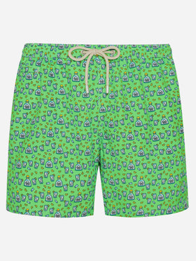 Man light fabric swim shorts with tequila print