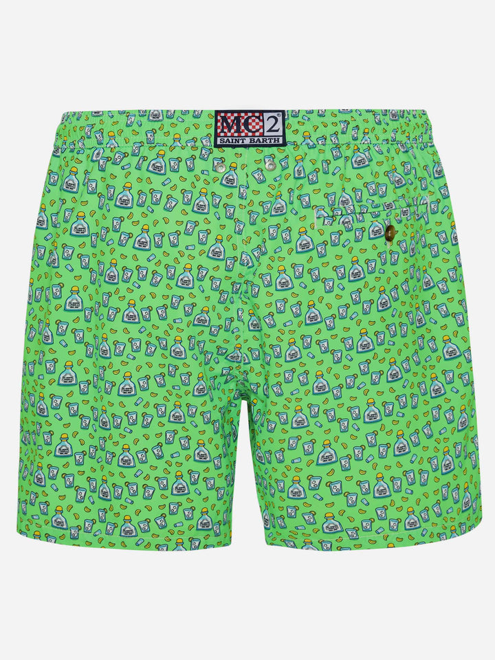 Costume da bagno da uomo in tessuto leggero con stampa tequila