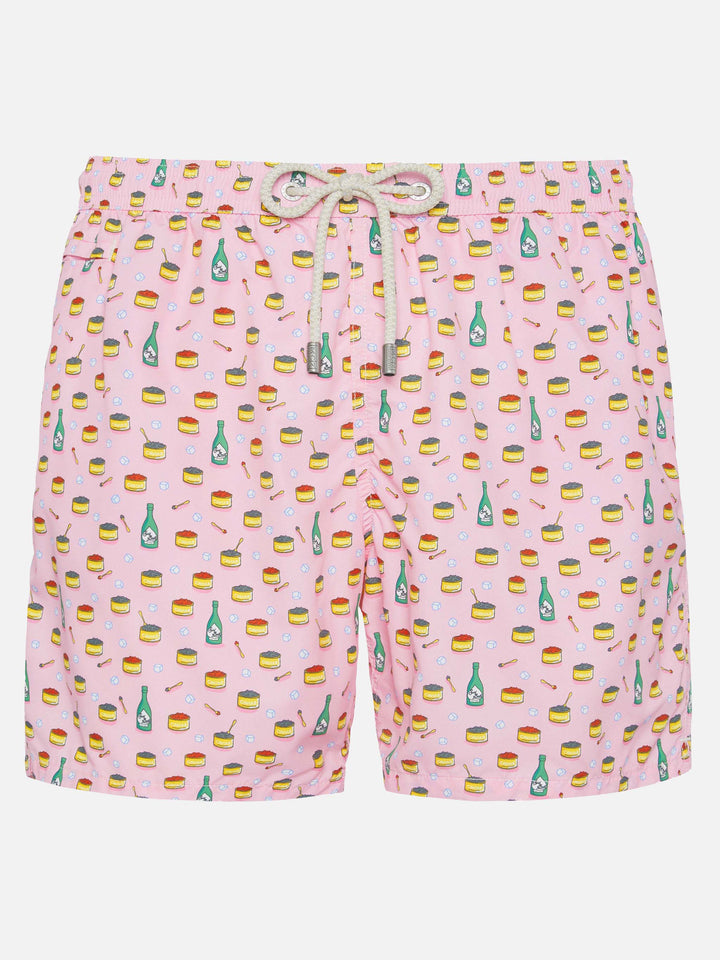 Lightweight fabric swim shorts Lighting with caviar and bollicine print - MC2 Saint Barth