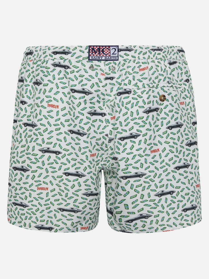 Lightweight fabric swim shorts Lighting with Diabolik print | DIABOLIK SPECIAL EDITION - MC2 Saint Barth