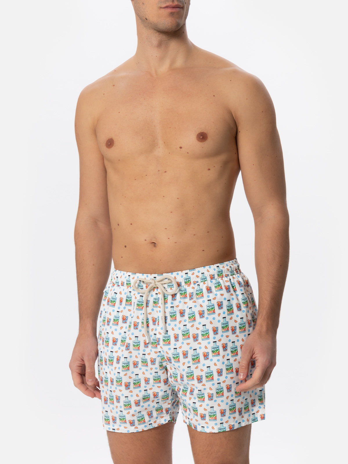 Man light fabric swim shorts with Portofino gin print | PORTOFINO DRY GIN SPECIAL EDITION - MC2 Saint Barth