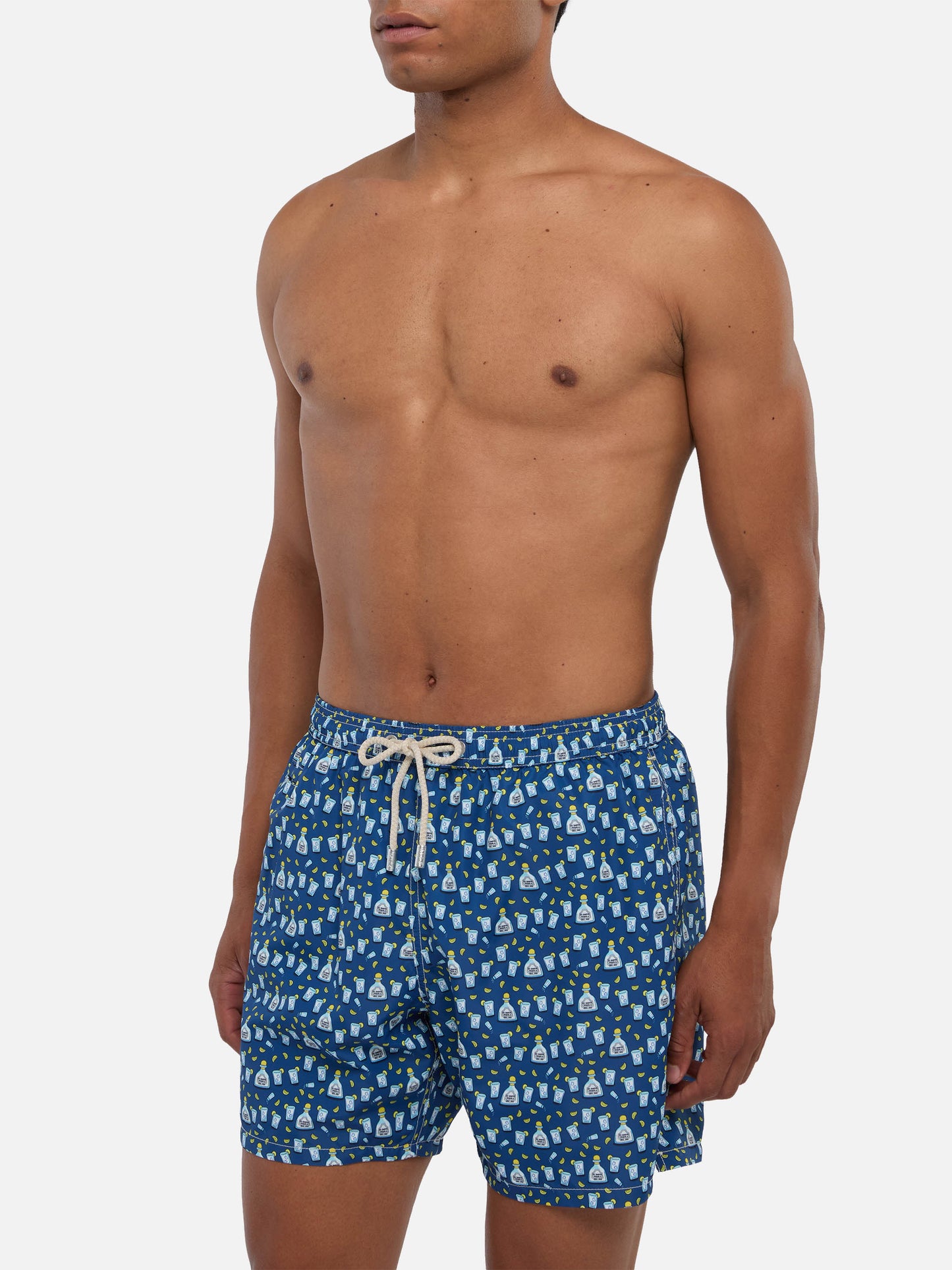 Costume da bagno da uomo in tessuto leggero con stampa tequila