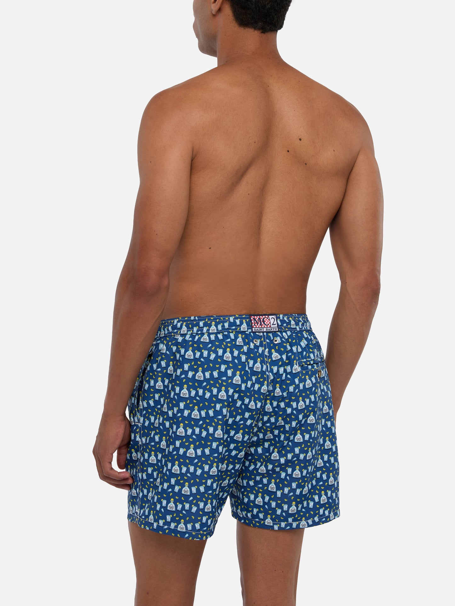 Costume da bagno da uomo in tessuto leggero con stampa tequila