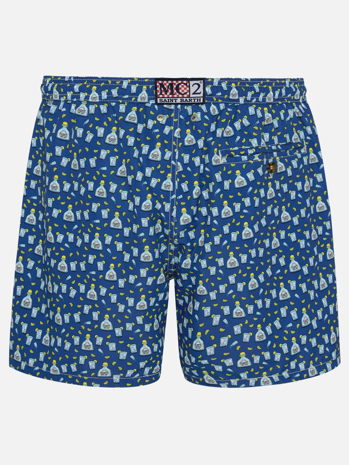 Costume da bagno da uomo in tessuto leggero con stampa tequila