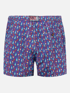 Man light fabric swim shorts with Aperol Spritz print | APEROL SPECIAL EDITION - MC2 Saint Barth